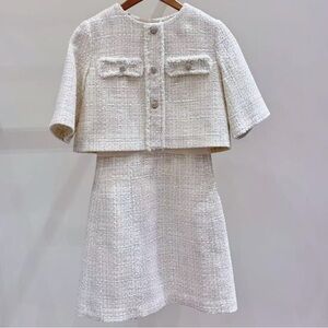 Maje Cream Tweed Midi Dress size 38/Medium